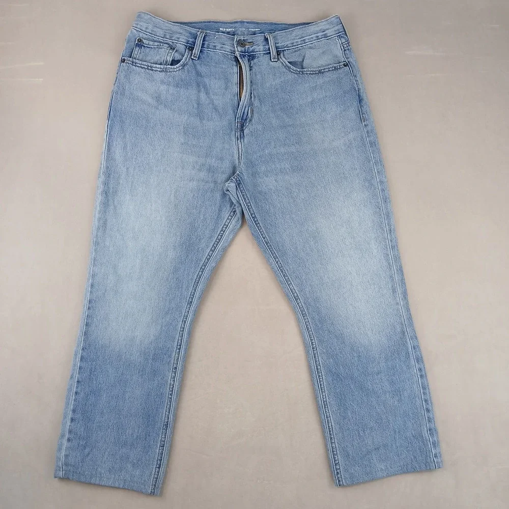 Old Navy 36x32 Mens Jeans Light‎ Wash **Actual 35x26 ** FLAWS